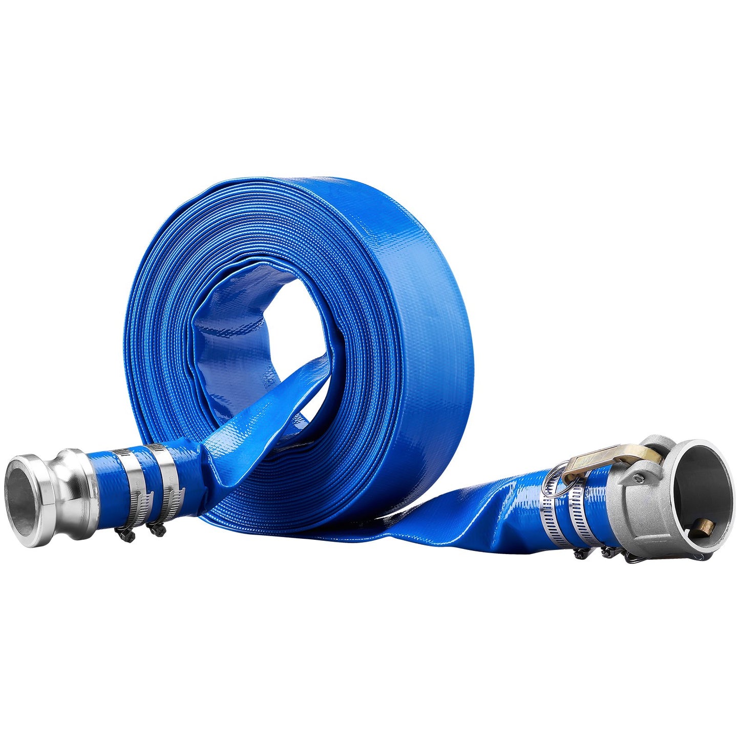 VEVOR Backwash Hose, 2 in x 50 ft, Heavy-Duty PVC Flat Pool Discharge Hose with