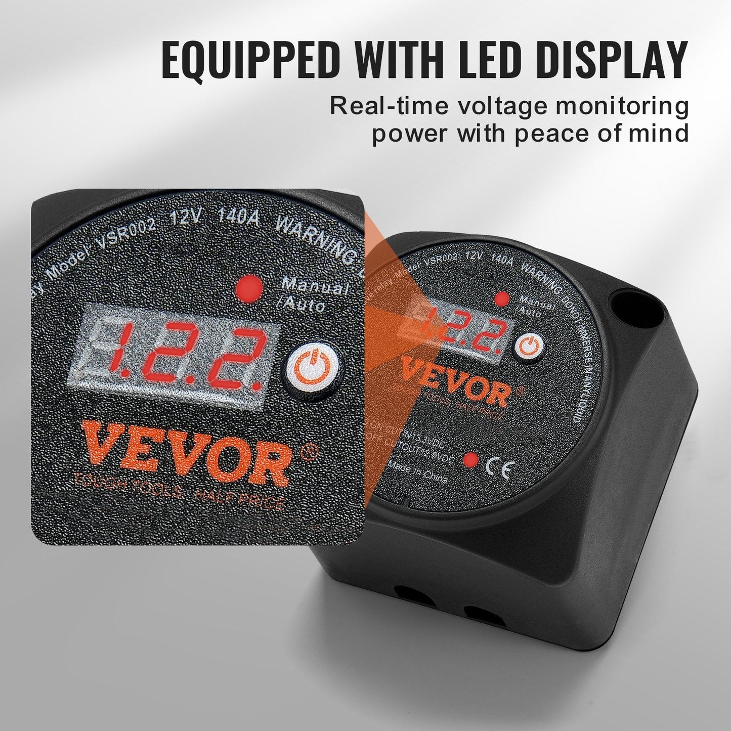 140A Dual Battery Isolator Kit with LCD for RV, Camper, Boat, and Truck