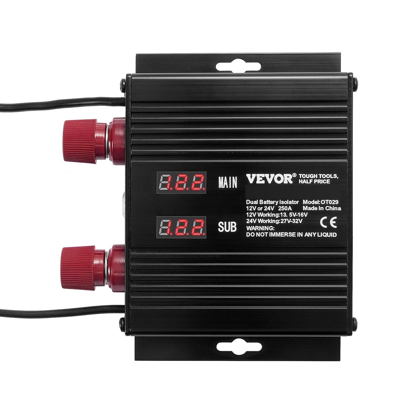 Dual Battery Isolator with LCD Display, 250A VSR for 12V/24V Systems