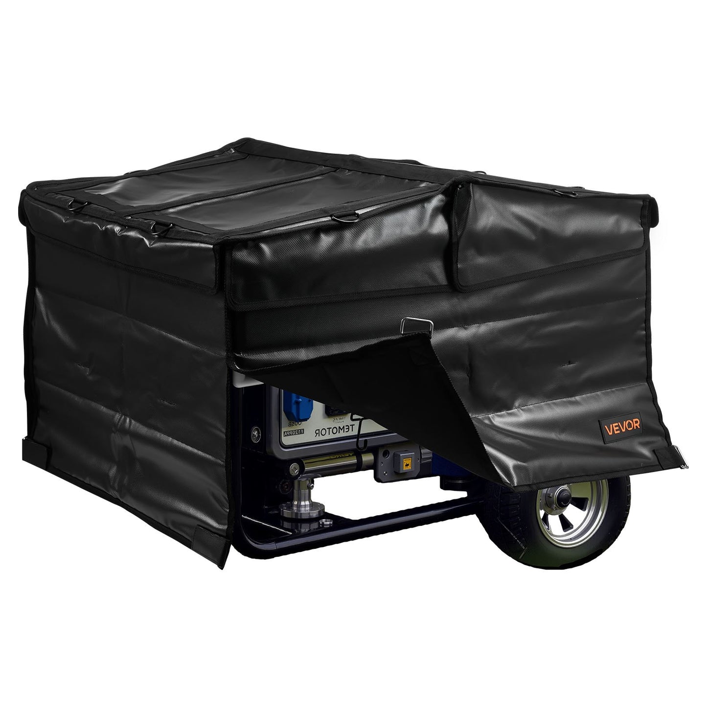 Generator Cover, 860 x 605 x 530 mm Waterproof Universal Generator Cover for Most Generators 3500-12000 Watt, Portable Generator Running Cover with Heavy Duty Thicken 420D Oxford Fabric, Black