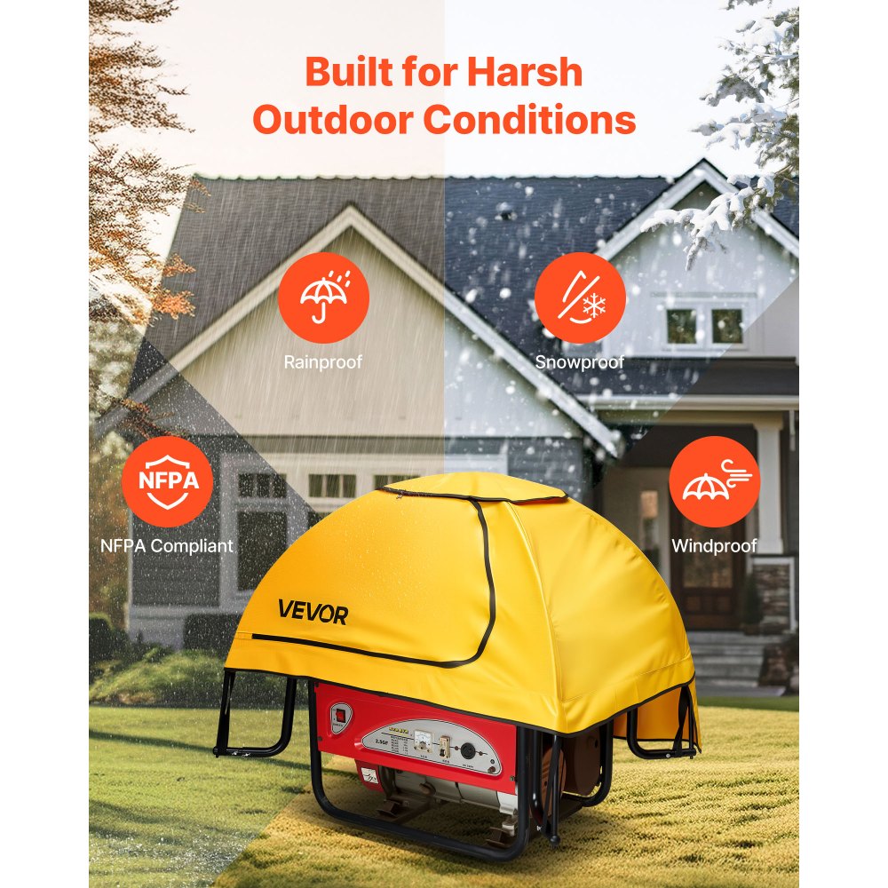 VEVOR Generator Cover Universal Generator Waterproof Cover 915x660x660 mm Yellow