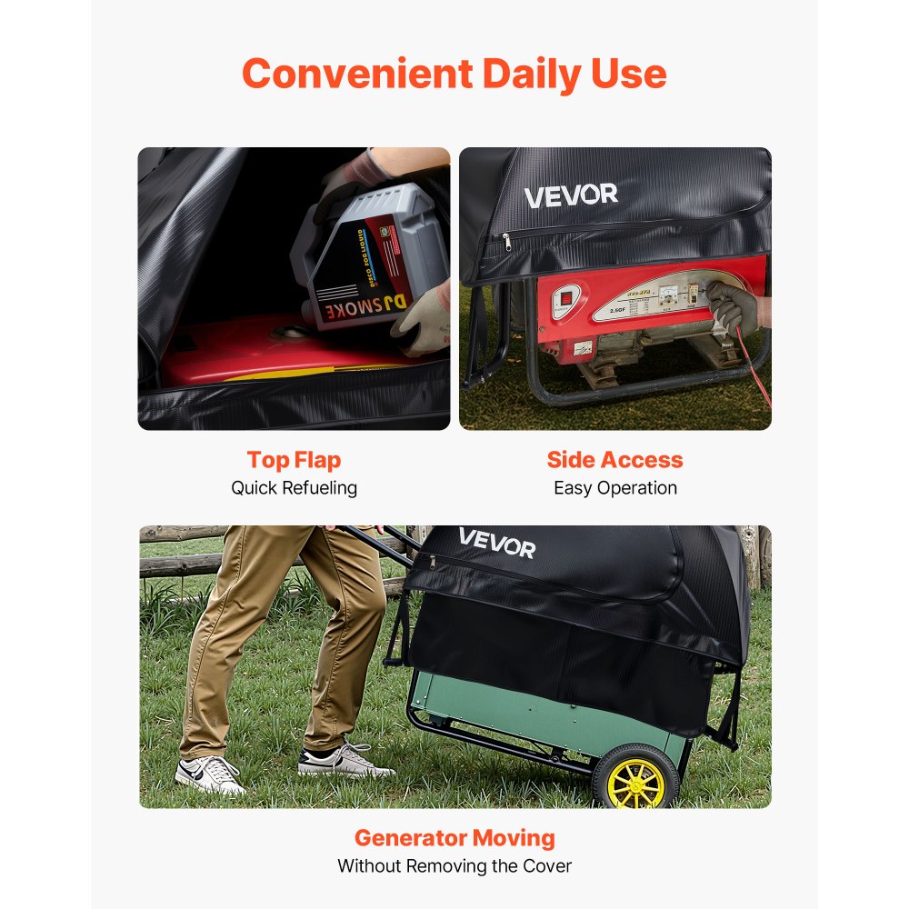 VEVOR Generator Cover Universal Generator Waterproof Cover 915x660x660 mm Black