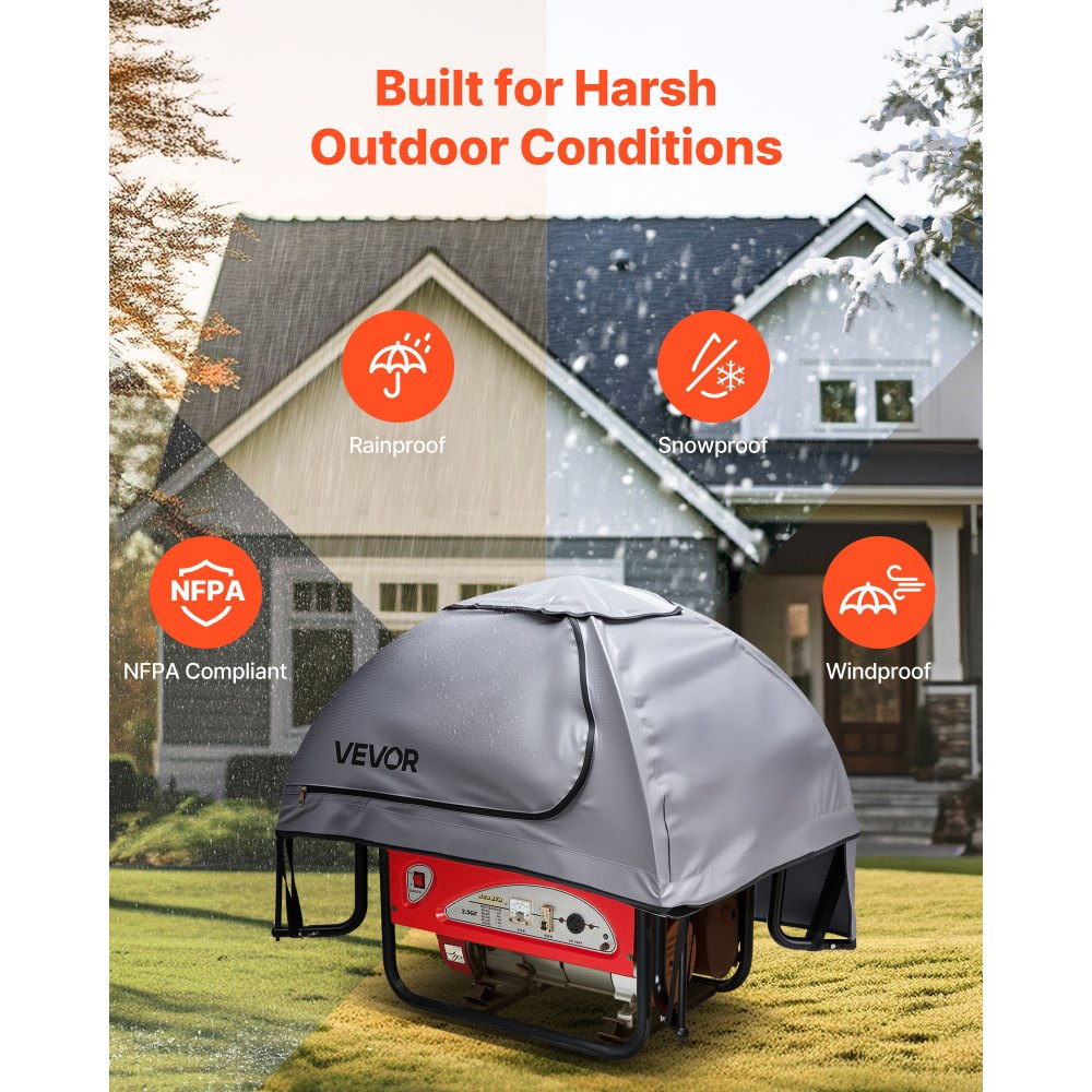 VEVOR Generator Cover Universal Generator Waterproof Cover 915x660x660 mm Grey