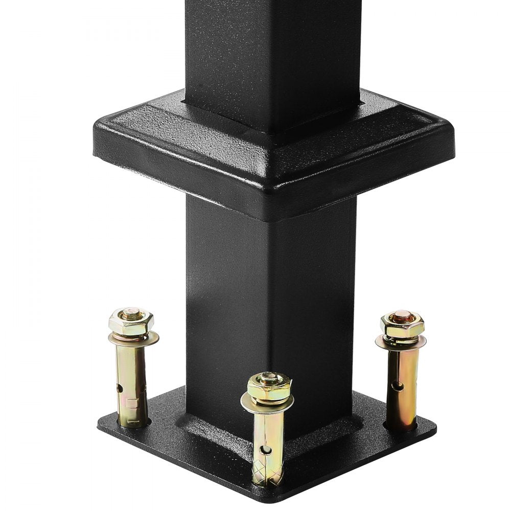 VEVOR Outdoor Handrails for 4-5 Step Stairs Black Square Tube Easy Install