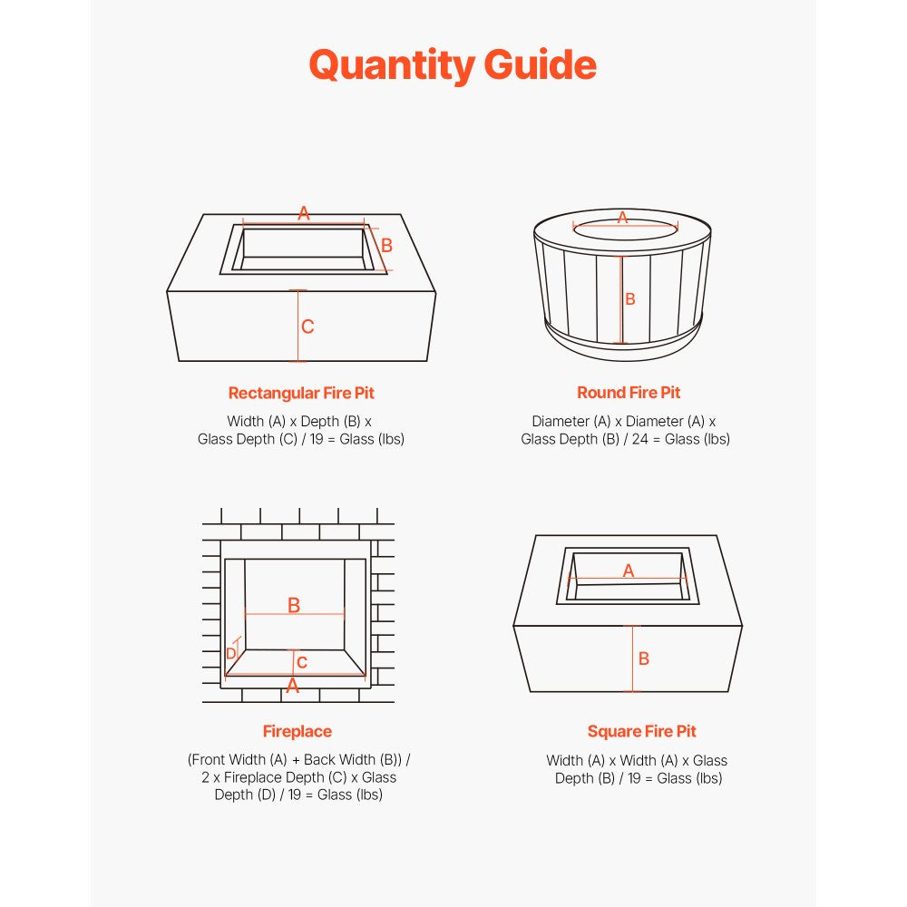 4.5 KG Fire Glass 19.05 mm Fireplace Glass Rocks for Fire Pit 3 Colors