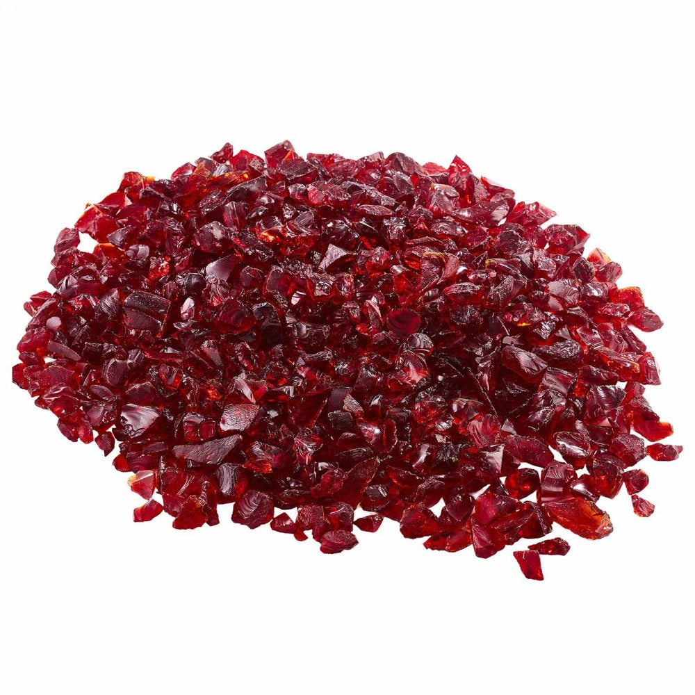 4.5 KG Fire Glass 19.05 mm Fireplace Glass Rocks for Fire Pit Table Red