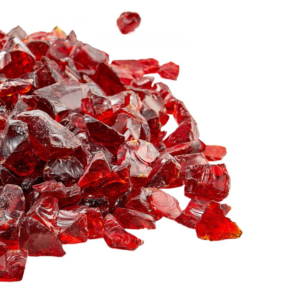 4.5 KG Fire Glass 19.05 mm Fireplace Glass Rocks for Fire Pit Table Red