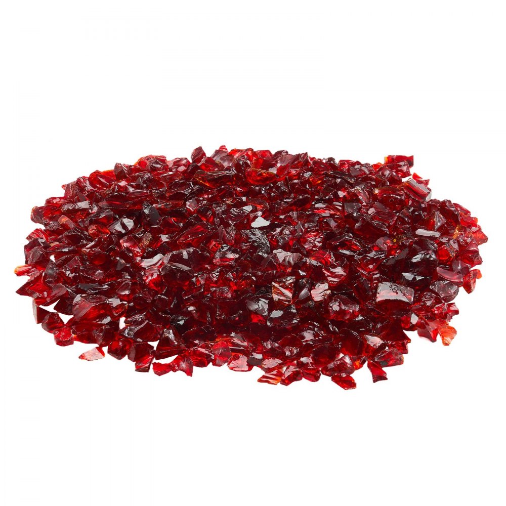 4.5 KG Fire Glass 19.05 mm Fireplace Glass Rocks for Fire Pit Table Red