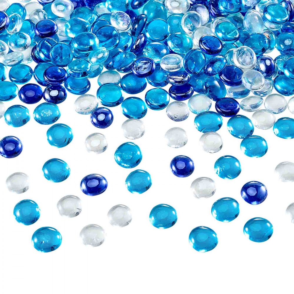 4.5KG Fire Glass 19.05mm Round Fireplace Glass Rocks for Fire Pit 3 Colors