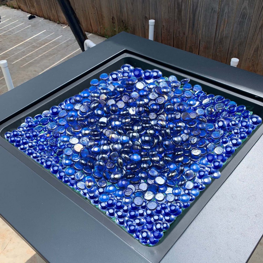 4.5 KG Fire Glass 19.05 mm Fireplace Glass Rocks for Firepit Cobalt Blue