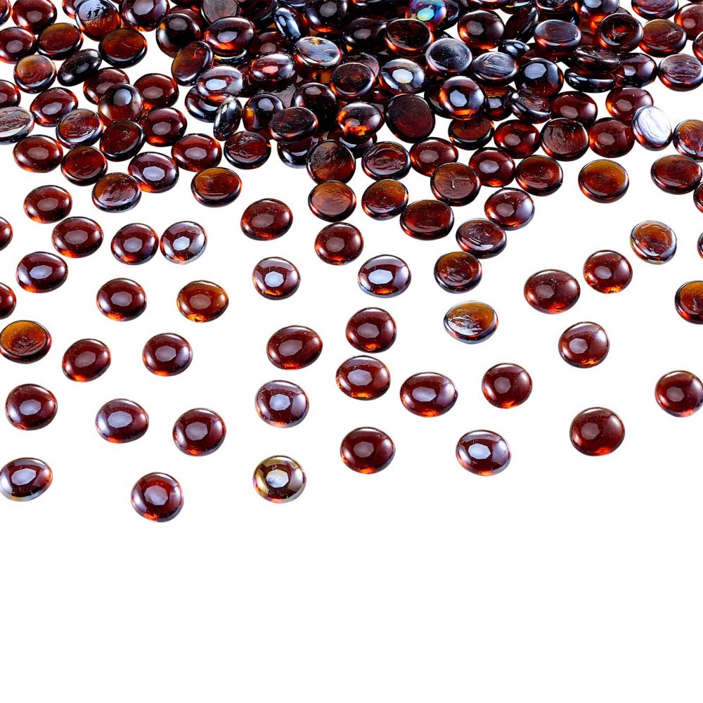 4.5KG Fire Glass 19.05mm Fireplace Glass Rocks for Fire Pit Rich Amber