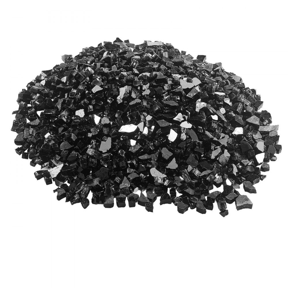 9 KG Fire Glass 12.7 mm Fireplace Glass Rocks for Fire Pit Table Black