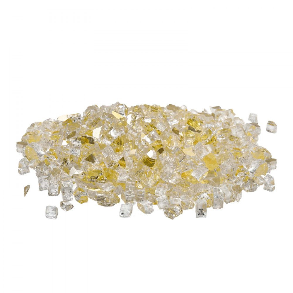 4.5 KG Fire Glass 12.7 mm Fireplace Glass Rocks for Fire Pit Table Gold