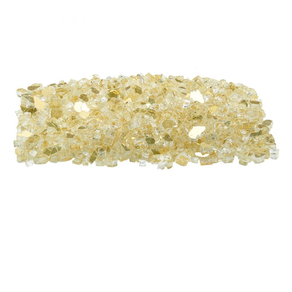 4.5 KG Fire Glass 12.7 mm Fireplace Glass Rocks for Fire Pit Table Gold
