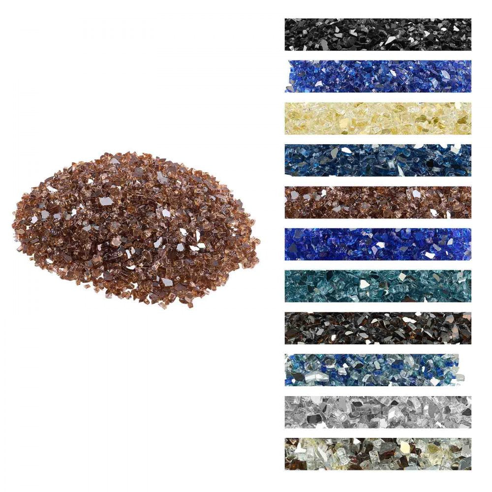 4.5 KG Fire Glass 6.35 mm Fireplace Glass Rocks for Fire Pit Table Copper
