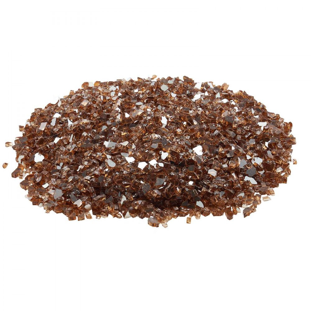 4.5 KG Fire Glass 6.35 mm Fireplace Glass Rocks for Fire Pit Table Copper