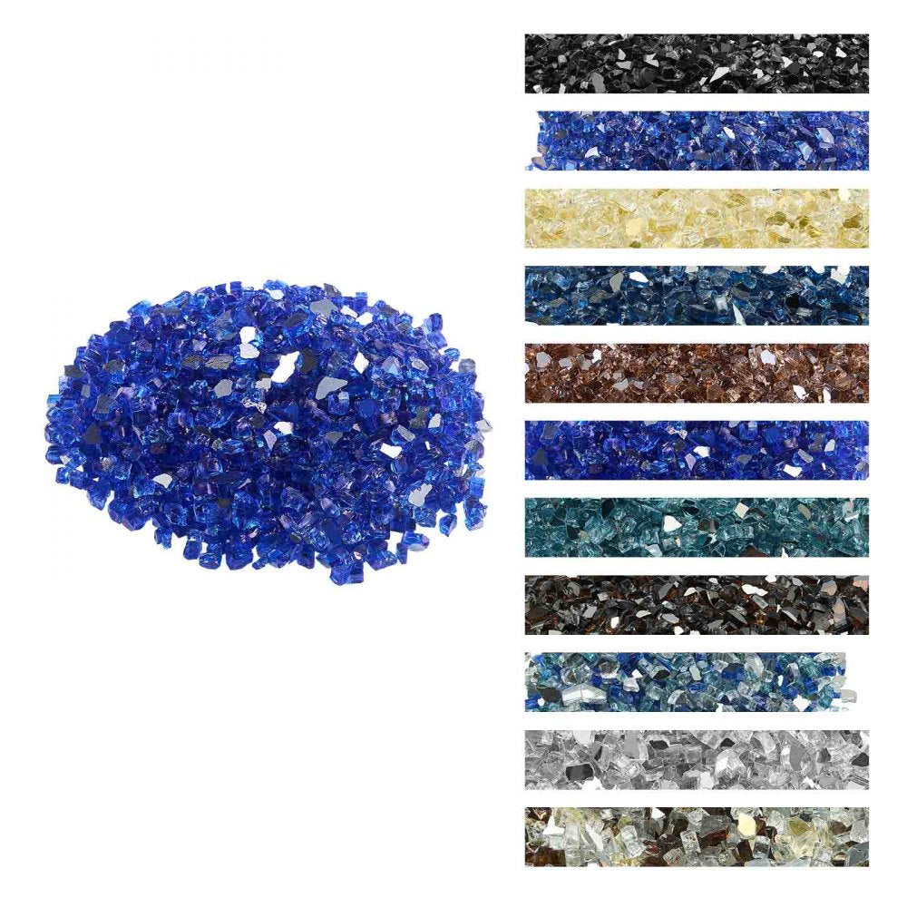15.88 KG Fire Glass 12.7 mm Fireplace Glass Rocks for Fire Pit Cobalt Blue