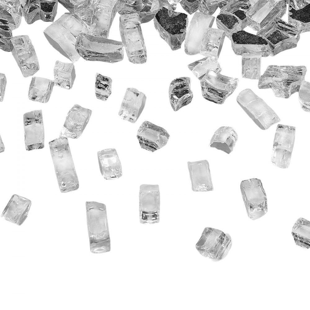 4.5 KG Fire Glass 12.7 mm Fireplace Glass Rocks for Fire Pit Table Clear