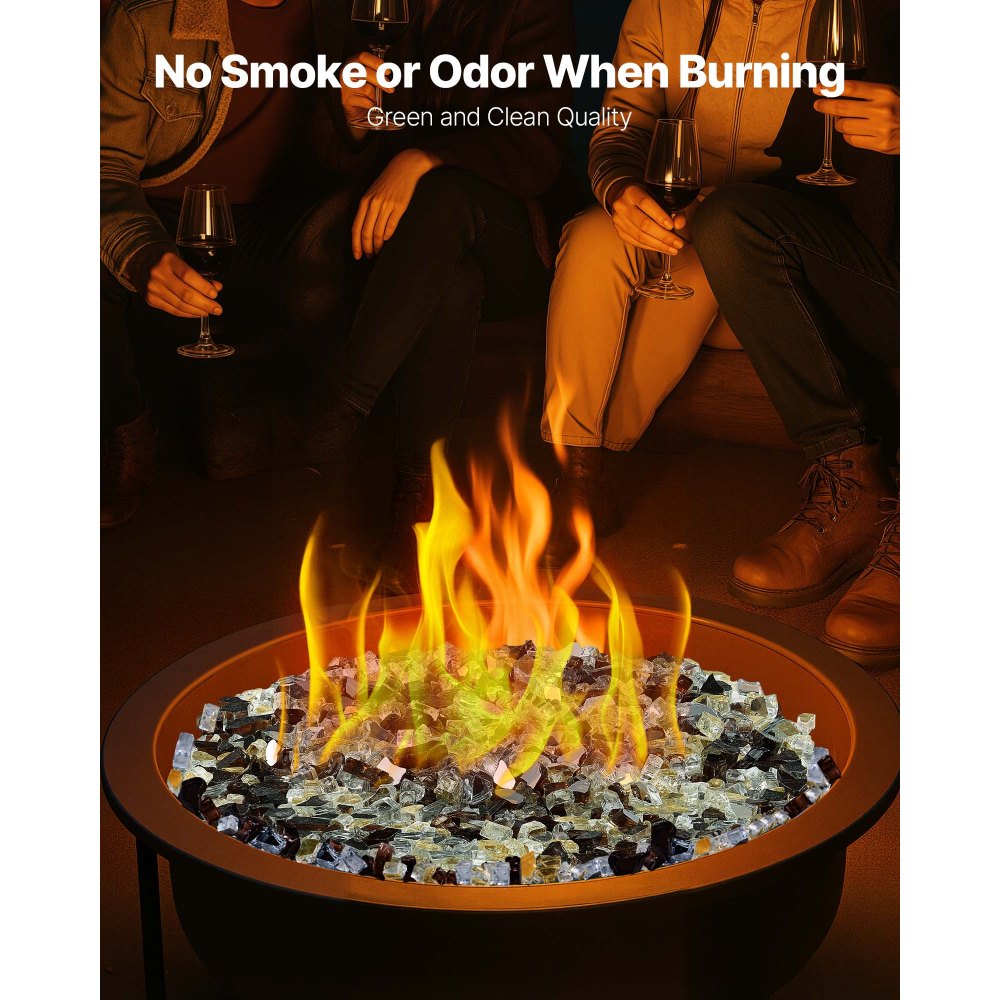 4.5 KG Fire Glass 12.7 mm Glass Rocks for Fire Pit Copper Gold Clear