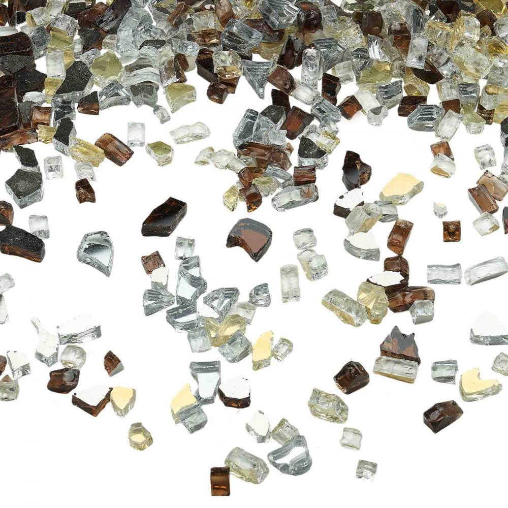 4.5 KG Fire Glass 12.7 mm Glass Rocks for Fire Pit Copper Gold Clear
