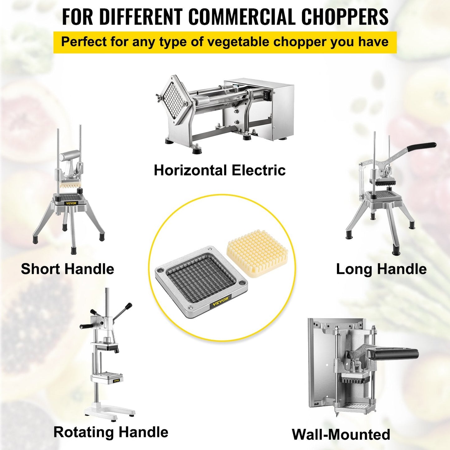 French Fry Cutter Replacement Set, Stainless Steel Blade & Push Block, 1/4 Meter