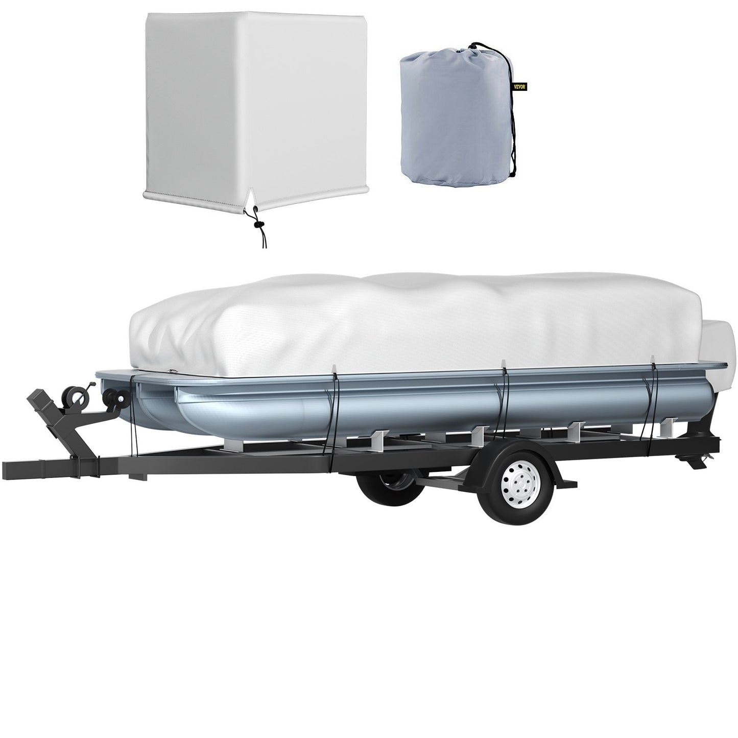VEVOR Pontoon Boat Cover, Fit for 25\'-28\' Boat, Heavy Duty 600D Marine Grade Oxford
