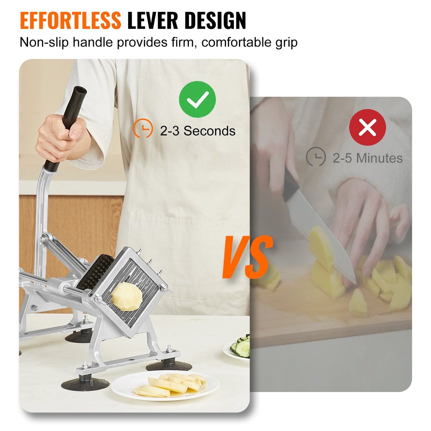 Manual Vegetable and Fruit Slicer, Stainless Steel, 0.64cm Blade, 2.65kg Weight