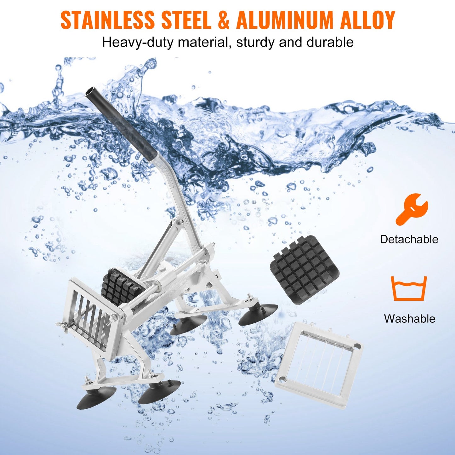 VEVOR Commercial Vegetable Slicer, 1/2 inch Fruit Slicer, Stainless Steel and Aluminum