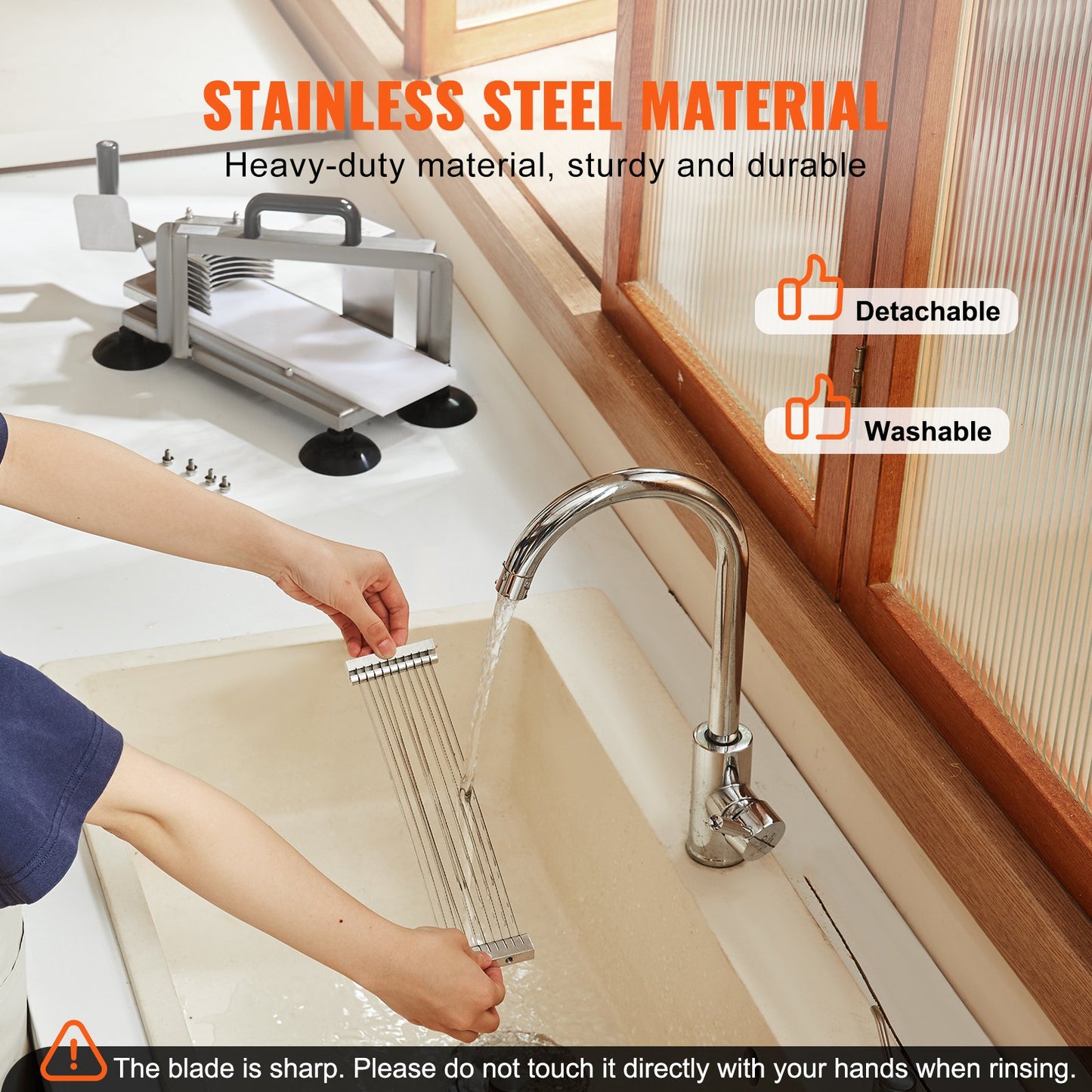 VEVOR Commercial Tomato Slicer, 3/8 inch Tomato Cutter Slicer, Stainless Steel Heavy