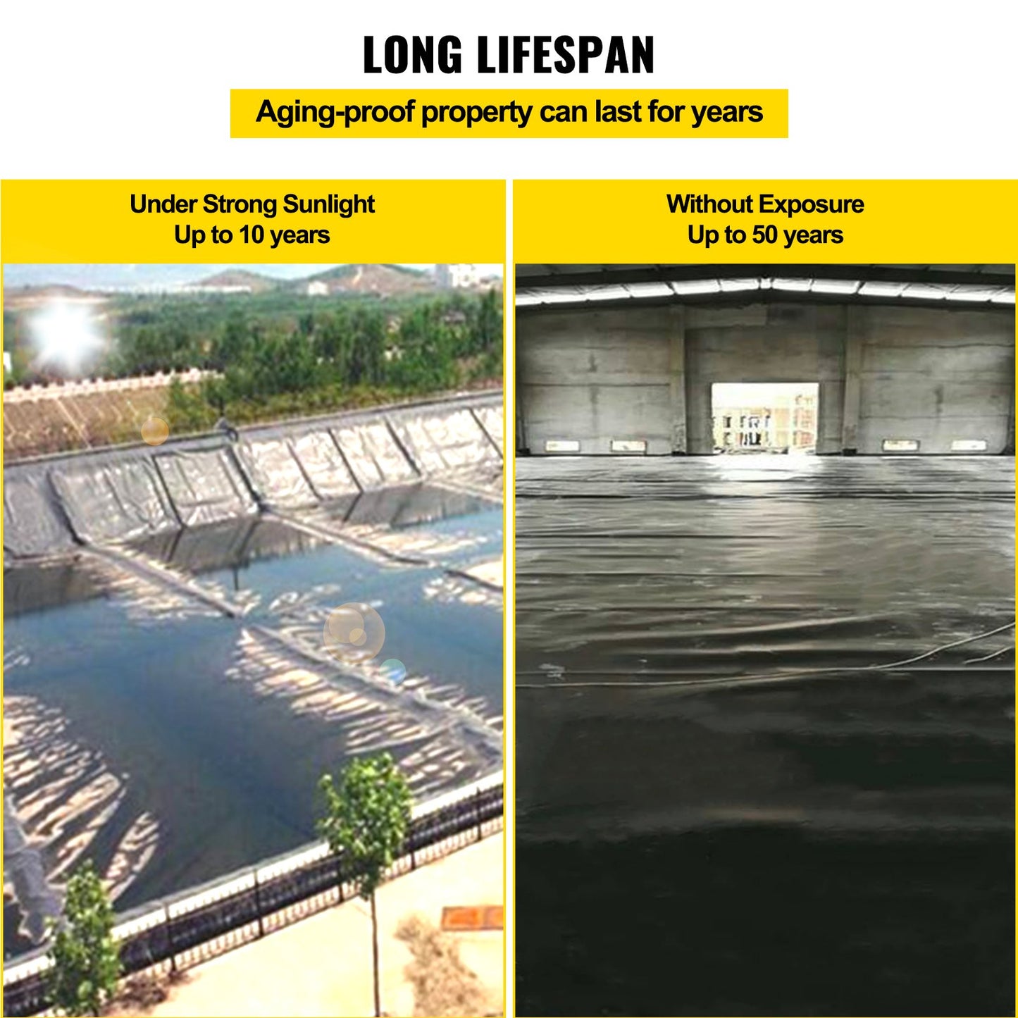 VEVOR LLDPE Pond Liner 15x20 ft, Pond Liner 20 Mil, Fish Pond Liners for Waterfall,
