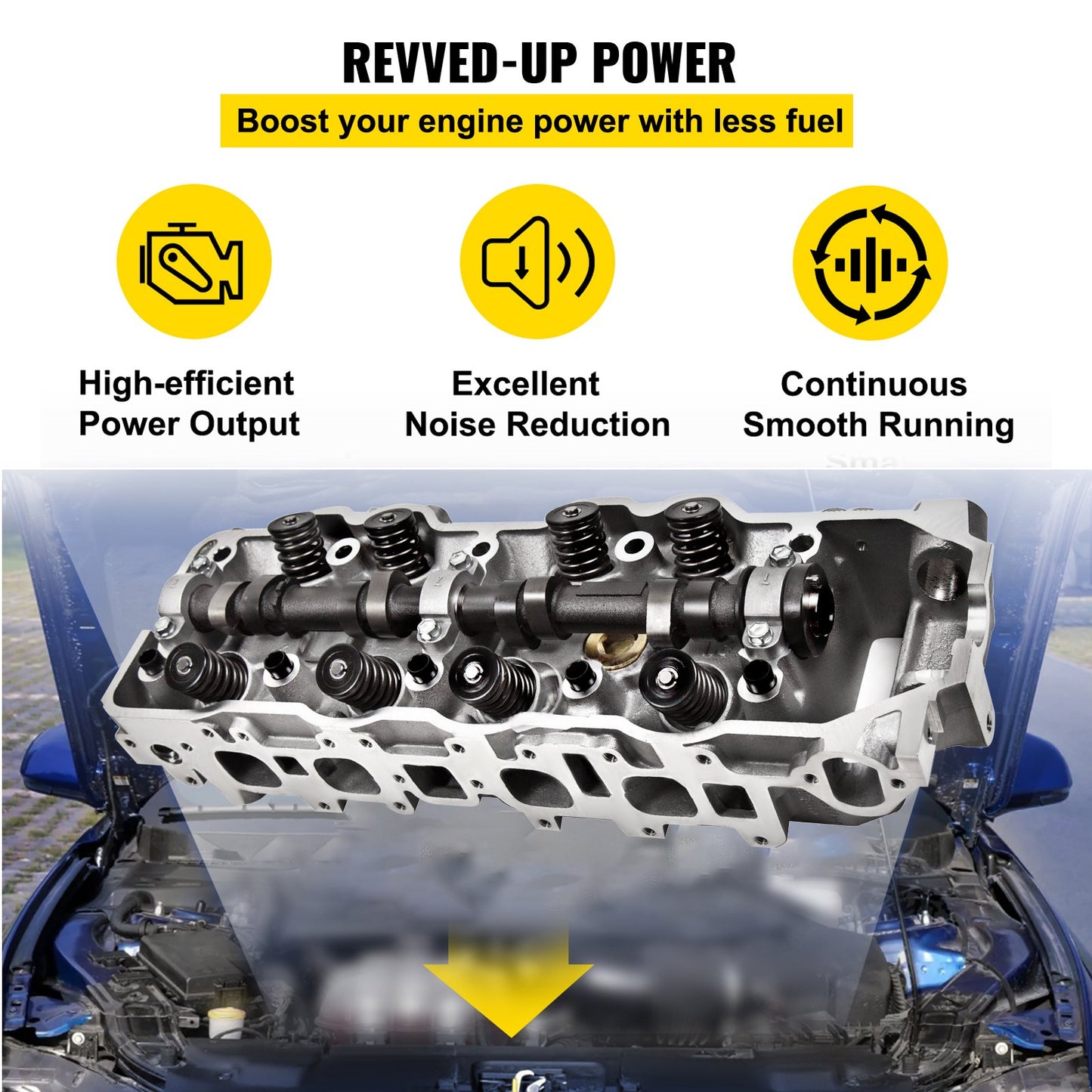 VEVOR Cylinder Head Fit For Toyota 4 Runner 185-95 Fit Toyota Pickup 85-95 2.4L