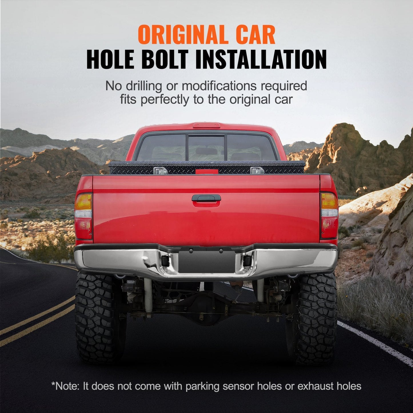 Chrome Steel Rear Bumper Assembly for 1995-2004 Toyota Tacoma, Impact Resistant