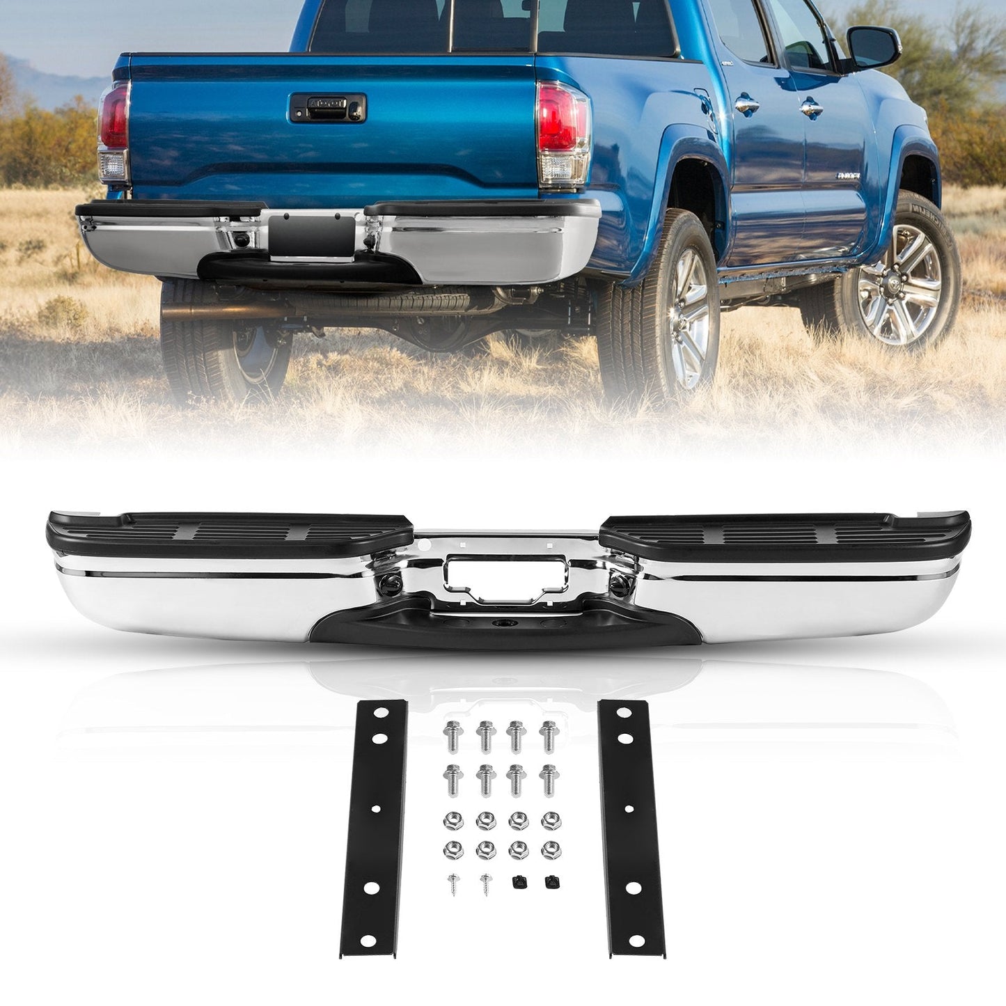 Steel Rear Step Bumper for 1999-2007 Ford F250/F350 Super Duty, Impact Resistant