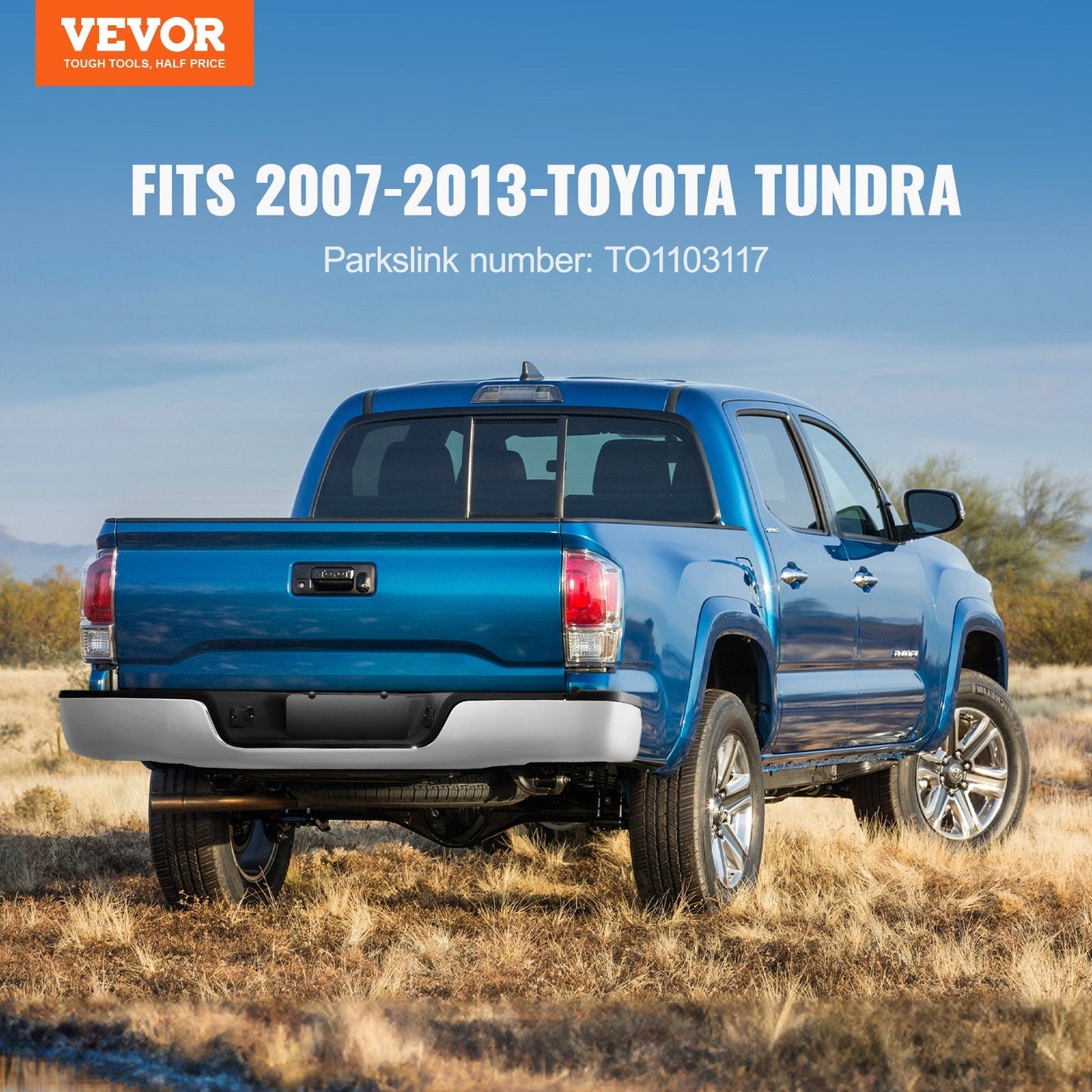 Chrome Steel Rear Step Bumper for 2007-2013 Toyota Tundra, 1.95m, 18kg