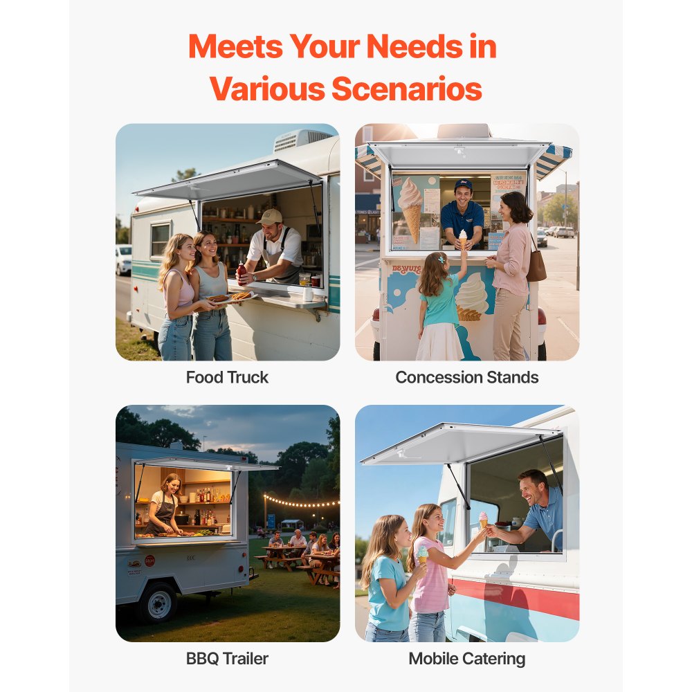 VEVOR 188x102 cm Concession Stand Serving Window Food Truck Service Awning