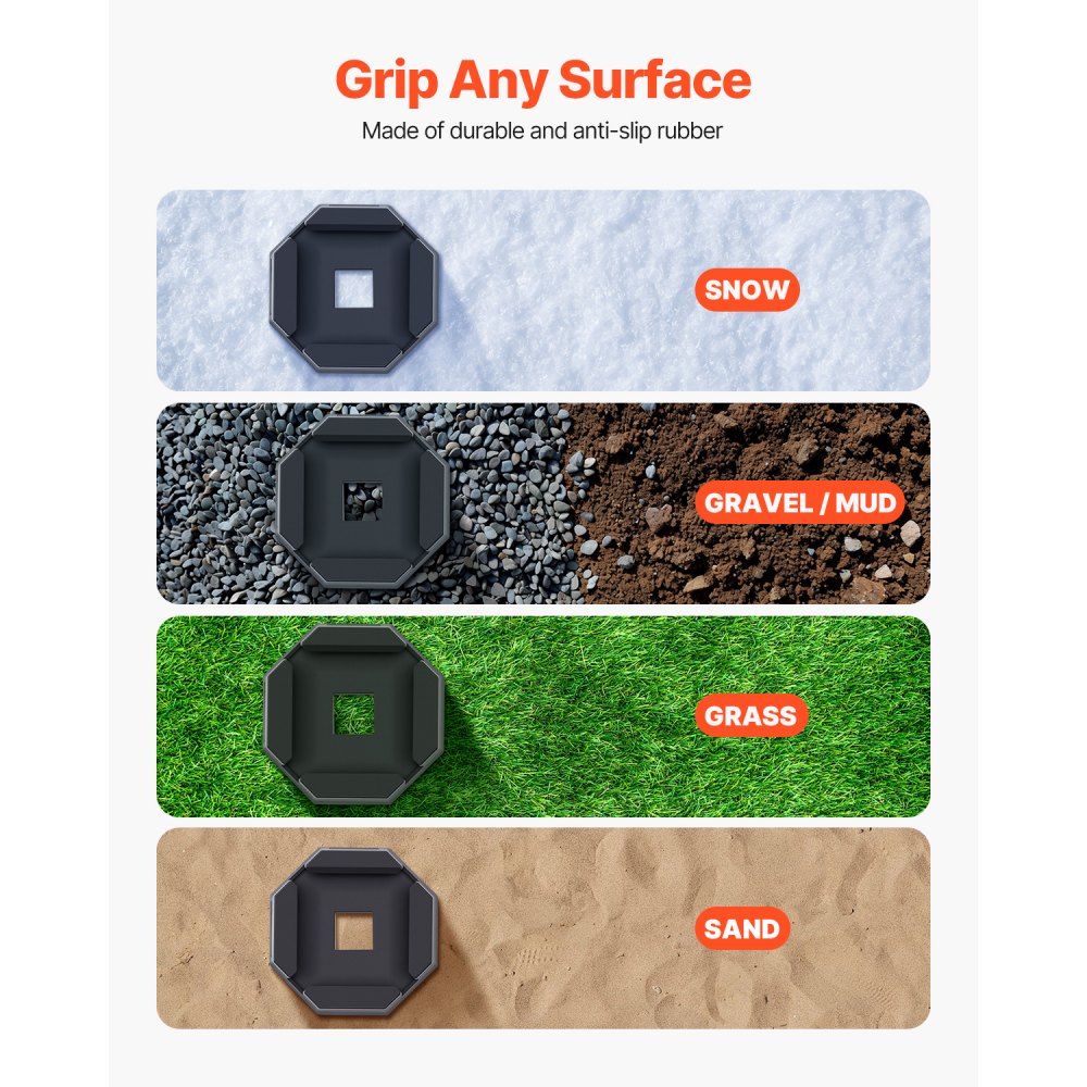 RV Leveling Pads 5000 lbs 4 Pcs Rubber Trailer Jack Pads 5.5" Square Feet