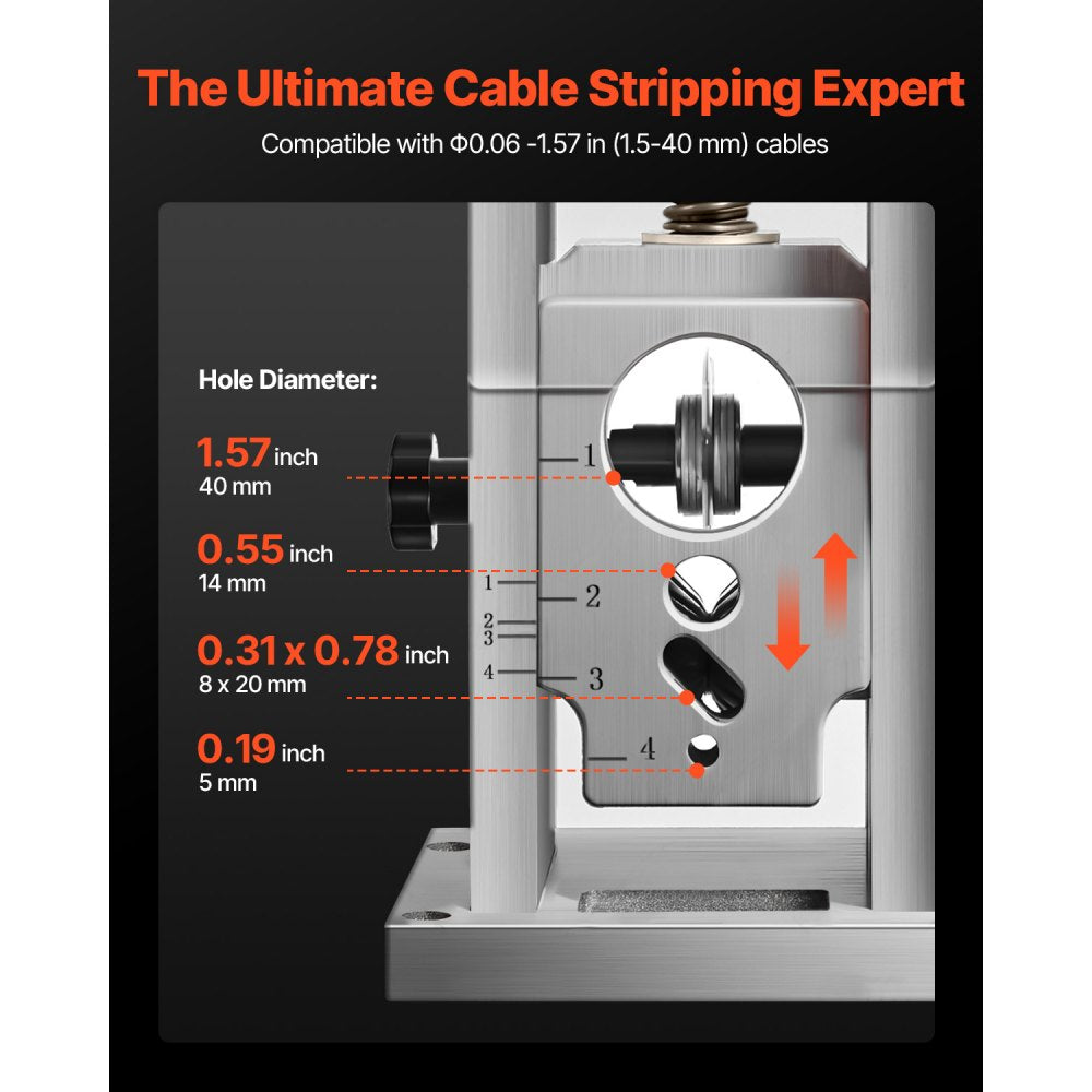 VEVOR Electric Automatic Wire Stripper Stripping Machine 1.5-40 mm in 400W Motor