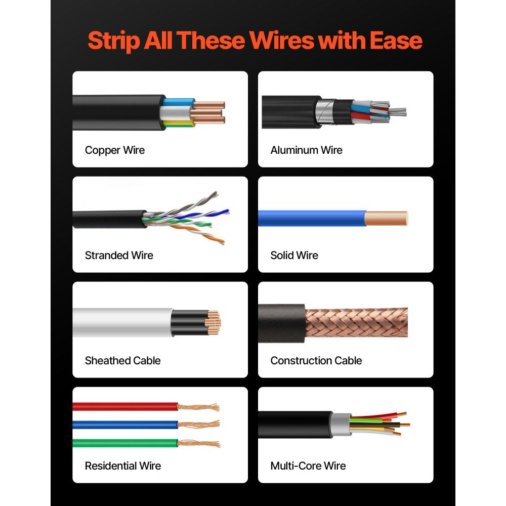 VEVOR Electric Automatic Wire Stripper Stripping Machine 1.5-40 mm in 400W Motor