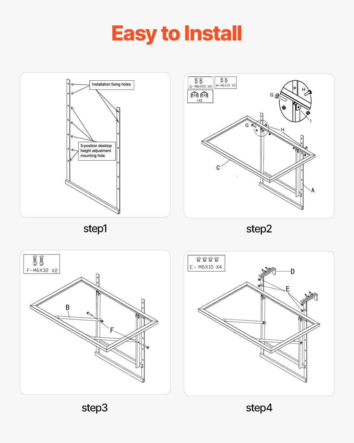 VEVOR Balcony Hanging Table 19 x 24 in Metal Patio Railing Table Adjustable