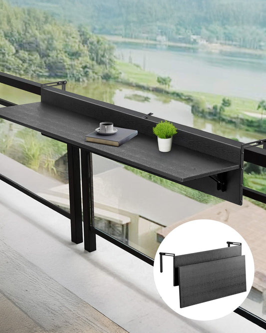 VEVOR Balcony Hanging Table 12 x 48 in Patio Railing Bar Table Foldable