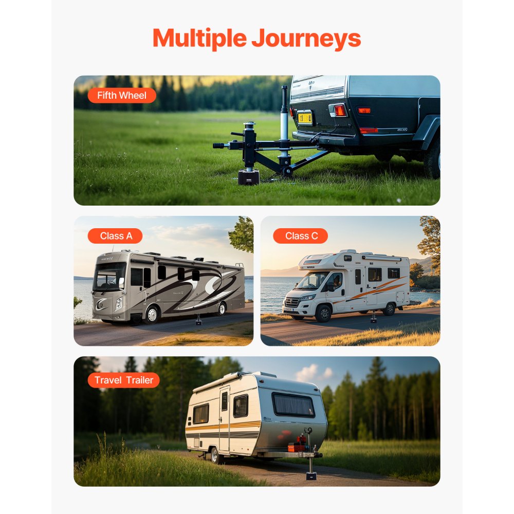 Trailer Jack Block, 6" High Heavy Duty RV Leveling Block with 6000 lbs Capacity, RV Jack Stand, Motorcycle Stand, Stool, Camper Accessories for Travel Trailers, 5th Wheels Class A/C Motorhomes