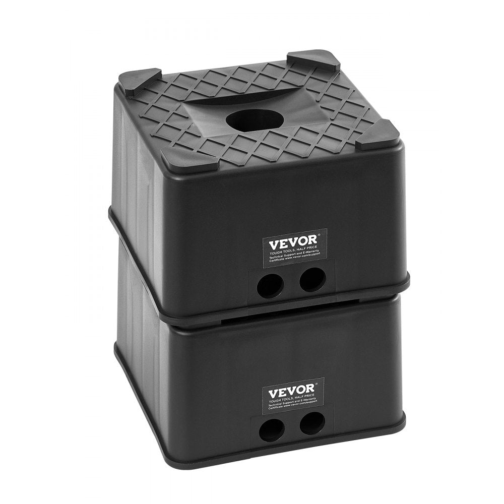 Trailer Jack Blocks, 6" High Heavy Duty RV Leveling Blocks, Each with 6000 lbs Capacity, as RV Jack Stand, Stool, Camper Accessories, for Travel Trailers, 5th Wheels Class A/C Motorhomes, 2 Pcs