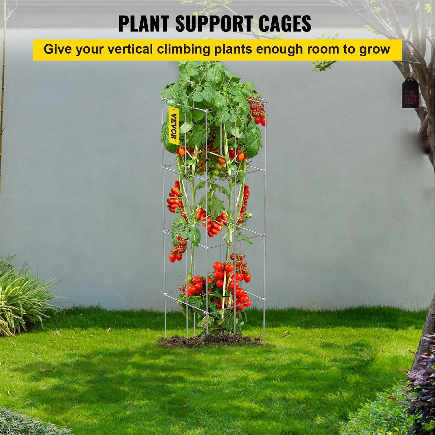 Garden Plant Support Cages, 10-Pack, Steel, 1.17 M for Climbing Plants