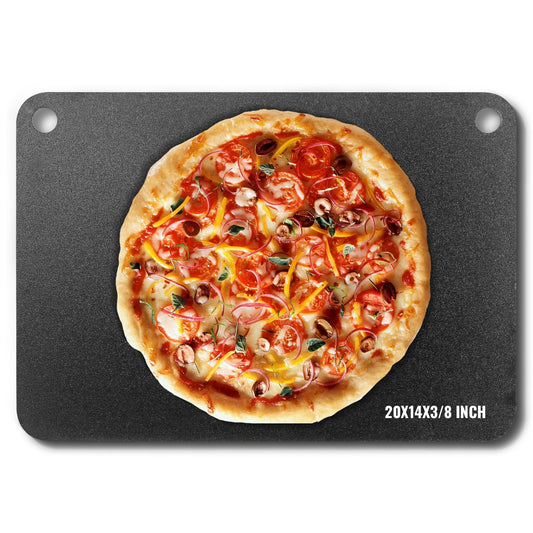 VEVOR Pizza Steel 20"x14"x3/8" Pre-Seasoned Carbon Steel Pizza Baking Stone