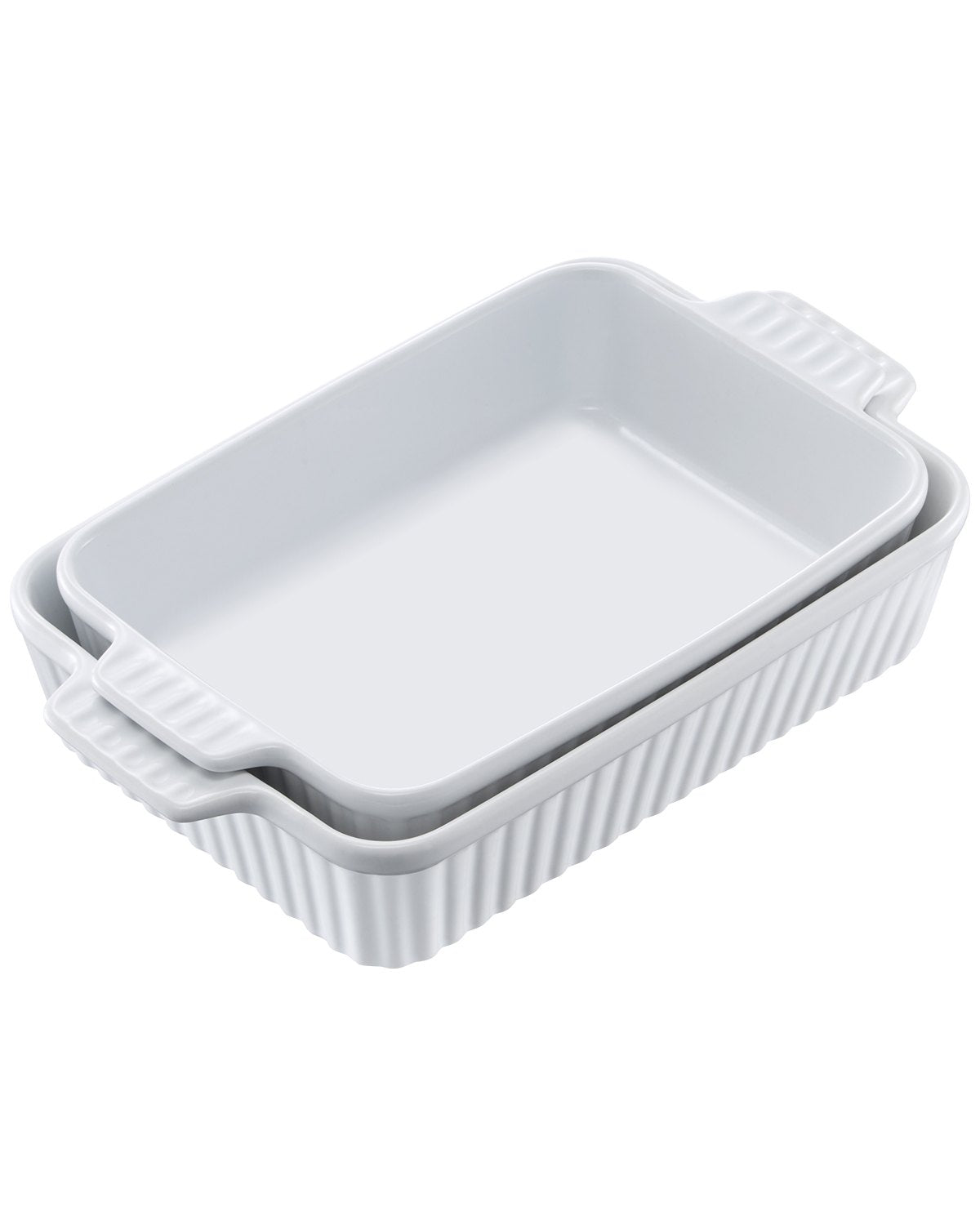 VEVOR Ceramic Baking Dish 2 Pieces Rectangular Bakeware Set Deep for Baking