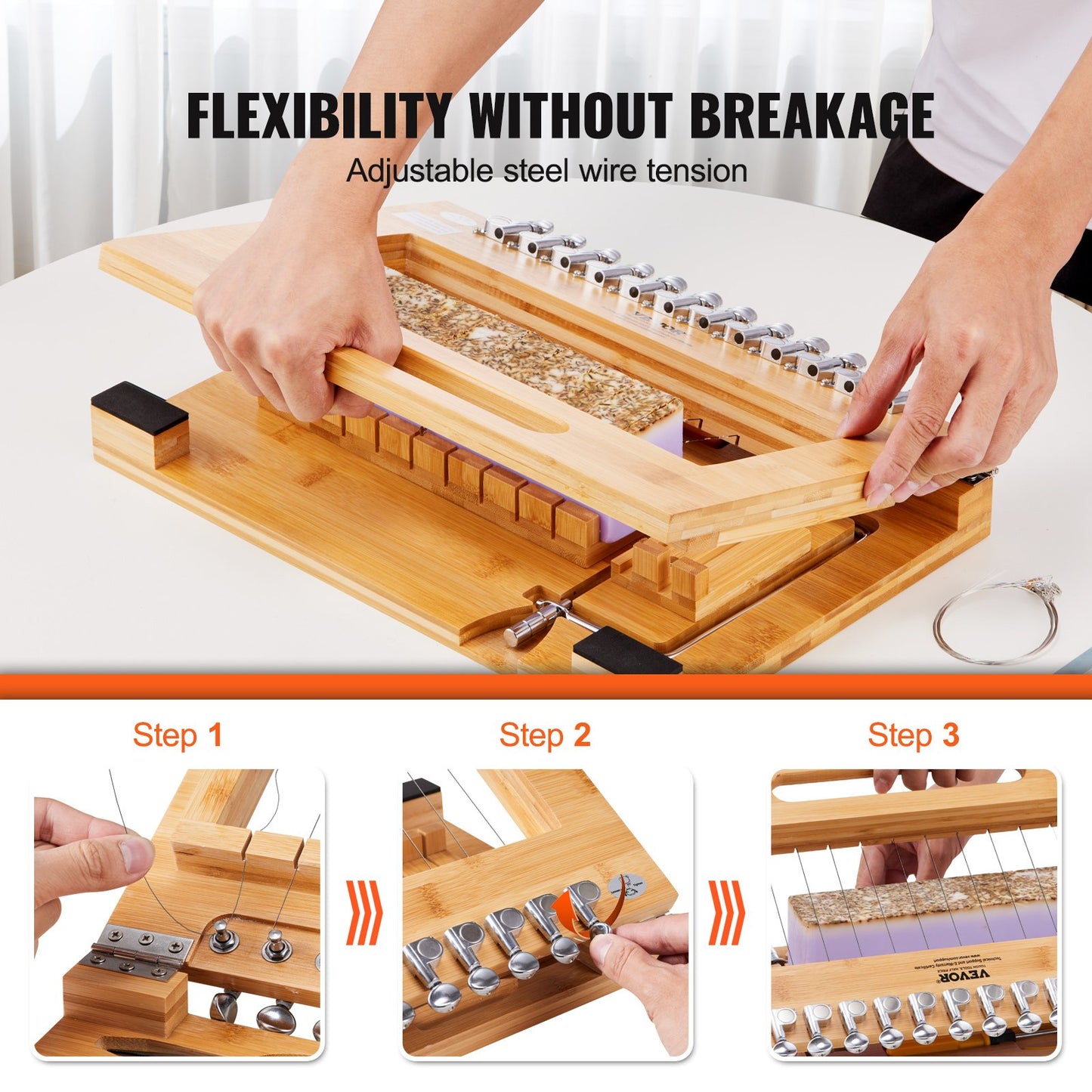 VEVOR Soap Cutter, Cut 1-12 Bars, Precisely and Accurately Cut 1 Inch Bars, Bamboo