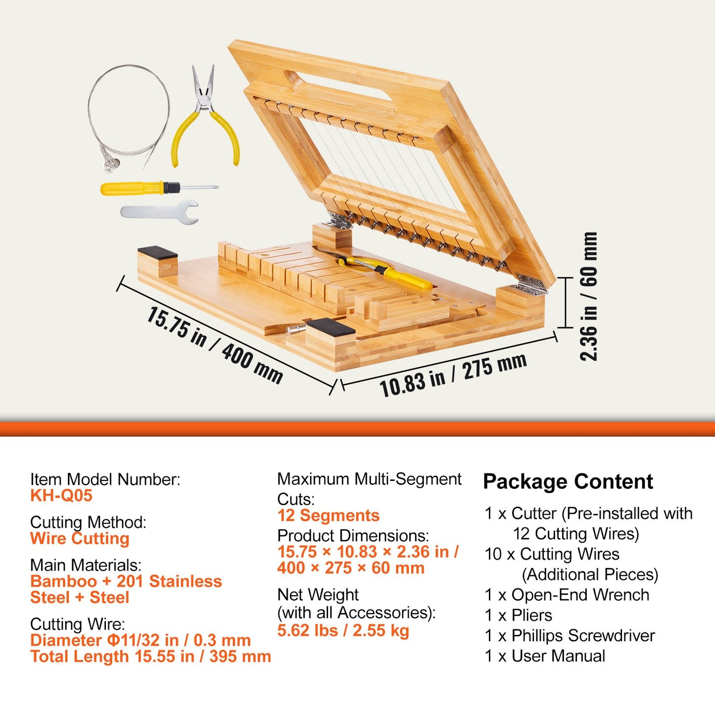 VEVOR Soap Cutter, Cut 1-12 Bars, Precisely and Accurately Cut 1 Inch Bars, Bamboo