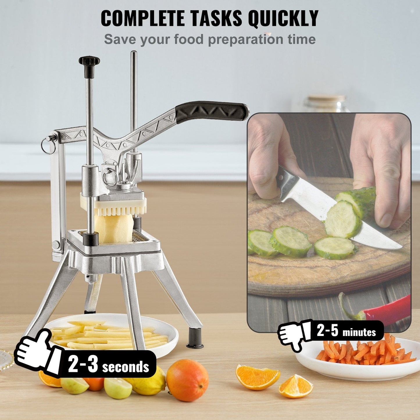 Heavy Duty Stainless Steel Vegetable & Fruit Chopper with 0.01m Blade