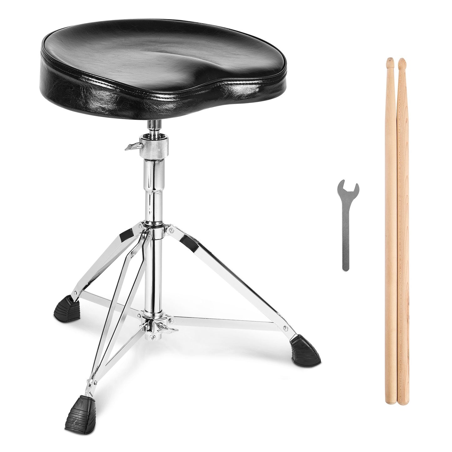 VEVOR Drum Throne, 540-670 mm Height Adjustable, Padded Drum Stool Seat with Anti-Slip