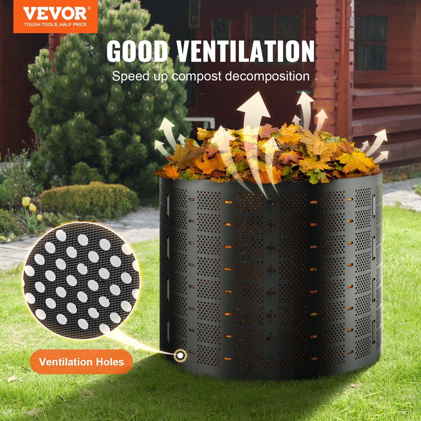 VEVOR Compost Bin 1000 L, Outdoor Expandable Composter, Easy to Setup & Large Capacity